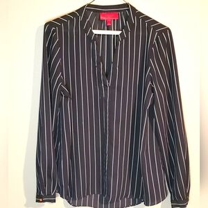 Jennifer Lopez Pin Stripe Blouse (Size:S)